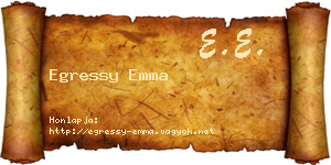 Egressy Emma névjegykártya